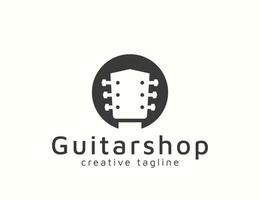 création de logo de magasin de guitare vecteur