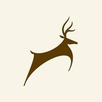 logo de cerf sautant vecteur