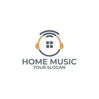 logo de maison de musique simple, modèle vectoriel de conception de logo de studio de musique