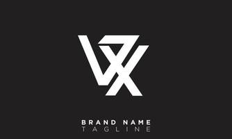 vx alphabet lettres initiales monogramme logo xv, v et x vecteur