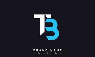 tb alphabet lettres initiales monogramme logo bt, t et b vecteur