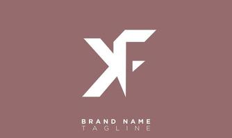 kf alphabet lettres initiales monogramme logo fk, k et f vecteur