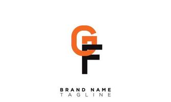 gf alphabet lettres initiales monogramme logo fg, g et f vecteur