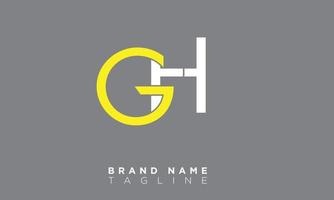 gh alphabet lettres initiales monogramme logo hg, g et h vecteur