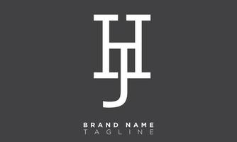 hj alphabet lettres initiales monogramme logo jh, h et j vecteur