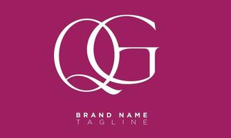 qg alphabet lettres initiales monogramme logo gq, q et g vecteur