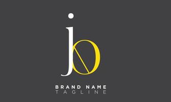 jb alphabet lettres initiales monogramme logo bj, j et b vecteur