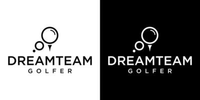 création de logo de golf avec fond noir et blanc. vecteur