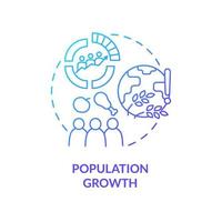 icône de concept de gradient bleu de croissance démographique. surpopulation. manque d'alimentation. risques pour la sécurité alimentaire idée abstraite illustration en ligne mince. dessin de contour isolé. vecteur