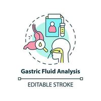 icône de concept d'analyse de liquide gastrique. les soins aux patients. illustration de ligne mince idée abstraite de service de diagnostic médical. dessin de contour isolé. trait modifiable. vecteur