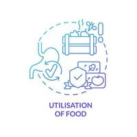 utilisation de l'icône de concept de dégradé bleu alimentaire. utilisation des produits. définitions de base de la sécurité alimentaire idée abstraite illustration en ligne mince. dessin de contour isolé. vecteur