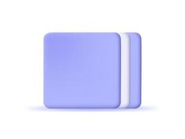 icône de papier vierge bleu 3d. illustrations vectorielles vecteur