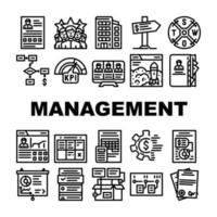 icônes d'entreprise de gestion d'entreprise définies vecteur