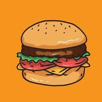 sandwich à la viande de hamburger. icône de hamburger. hamburger de vecteur