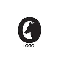 modèle de conception de logo de concept créatif de loup simple vecteur