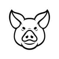logo tête de cochon vecteur