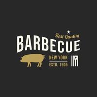 logo de typographie barbecue de porc silhouette vintage