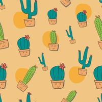 conception d'escouade de cactus à motif sans couture pour les besoins de décoration, t-shirts, masques, taies d'oreiller, etc. vecteur