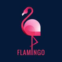 illustration de logo vectoriel style coloré dégradé flamingo.