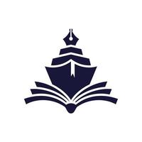 modèle de logo de livre de voile vecteur