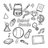 école doodle art collection dessinée à la main vecteur