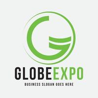 création de logo modèle expo mondiale g vecteur