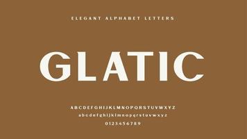 élégant alphabet lettres police glatic vecteur