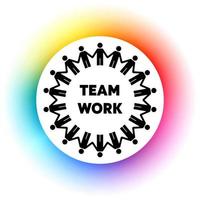 création de logo de travail d'équipe et de responsabilité vecteur