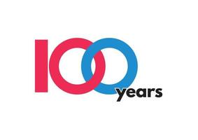 Logo et typographie du 100e anniversaire vecteur