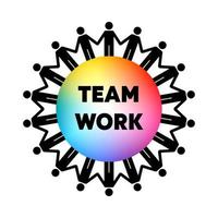 création de logo de travail d'équipe et de responsabilité vecteur