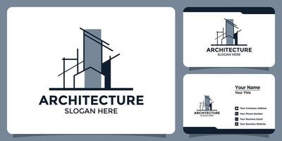 conception de logo d'architecture moderne et modèle de carte de marque vecteur
