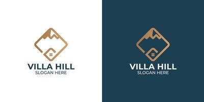 ensemble de combinaison de logo de villa avec montagne vecteur