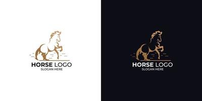 jeu de logo de cheval de style silhouette vecteur