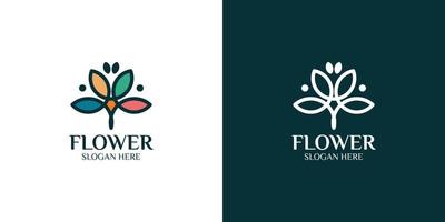 ensemble de logos de fleurs colorées vecteur