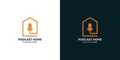 ensemble de logo de maison de podcast minimaliste