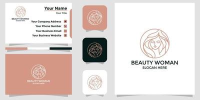 logo beauté et carte de marque vecteur