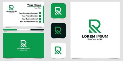 lettre r logo et carte de marque vecteur