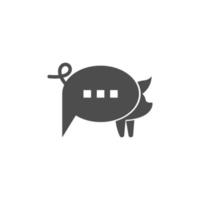 modèle d'illustration de concept de conception de logo d'icône de cochon vecteur