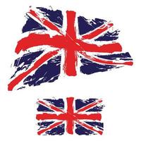 drapeau du Royaume-Uni sur illustration vectorielle fond blanc. vecteur