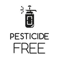 icône de glyphe sans pesticides. pas de fongicide, insecticide. non toxique, non chimique. ingrédient sans produit. aliments biologiques nutritifs frais. symbole de silhouette. espace négatif. illustration vectorielle isolée vecteur