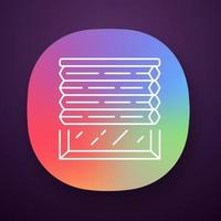 icône de l'application de nuances cellulaires. stores de fenêtre. jalousie motorisée assombrissante. bureau, cuisine, décoration intérieure de chambre. interface utilisateur ui ux. application web ou mobile. illustration vectorielle isolée vecteur