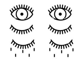illustration des yeux dans le style de ligne pointillée vecteur