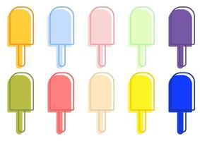 une collection de glaces colorées simples vecteur