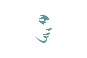 beauté femme dame femelle fille tête silhouette visage pour bien-être cosmétiques spa logo design vecteur