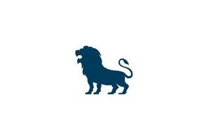 silhouette de lion debout leo crest logo design vecteur