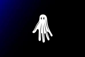 vecteur de conception de logo fantôme main blanche minimaliste simple