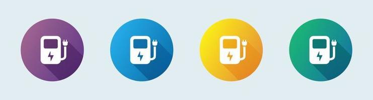 borne de recharge pour véhicules électriques ou voitures icône vectorielle plate pour les applications et les sites Web.