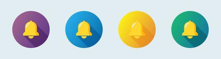 icône de notification ou de cloche définie dans un style design plat. symbole d'alarme. vecteur