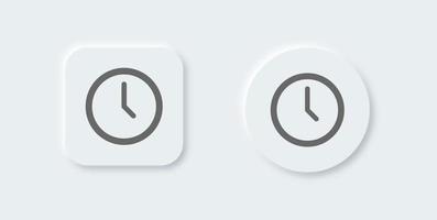 icône d'horloge définie dans un style de conception néomorphe. regarder la conception de la collection d'icônes. vecteur