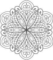 vecteur gratuit de mandala de fleur circulaire sur blanc